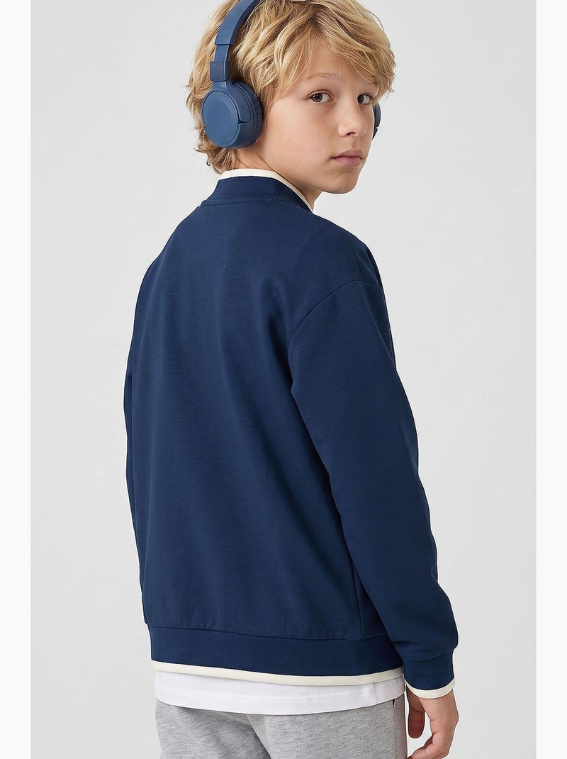 Infantil sweatshirt com fecho e gola redonda tommy Azul-marinho - Kiabi