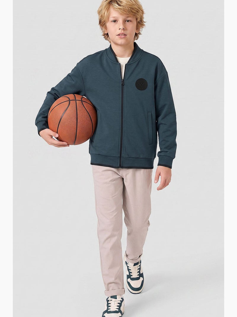 Infantil sweatshirt com fecho e gola redonda tommy Azul-noite - Kiabi
