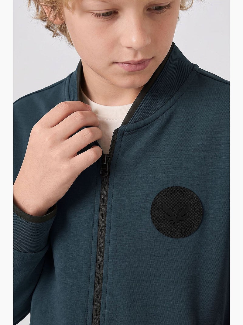 Infantil sweatshirt com fecho e gola redonda tommy Azul-noite - Kiabi
