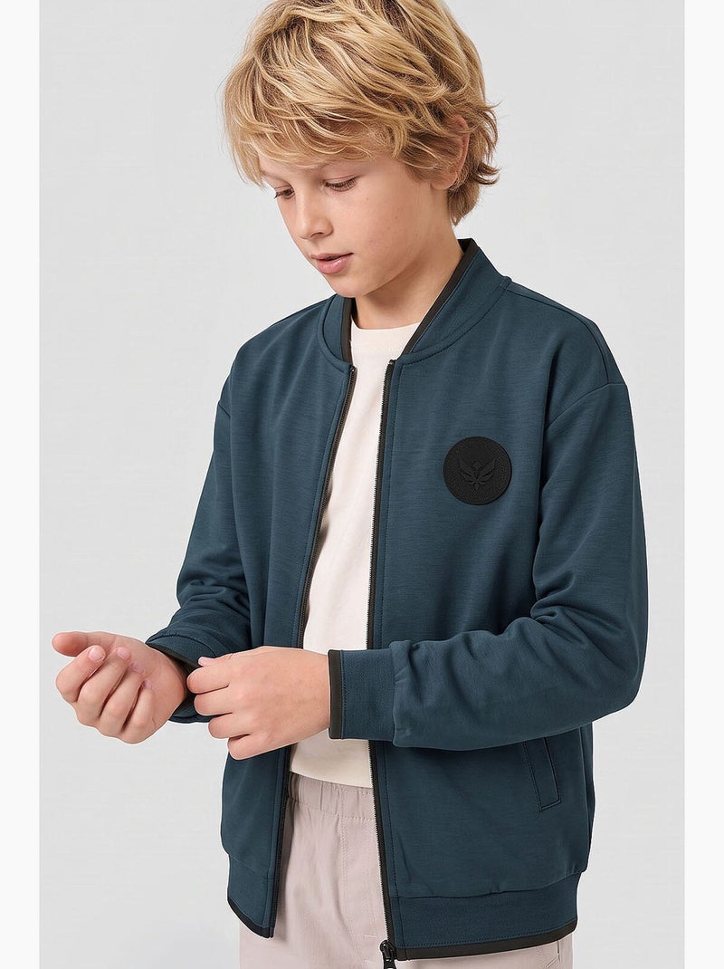 Infantil sweatshirt com fecho e gola redonda tommy Azul-noite - Kiabi