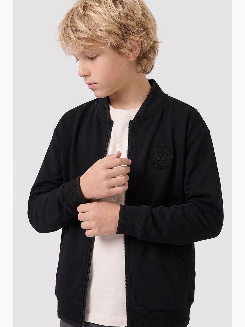 Infantil sweatshirt com fecho e gola redonda tommy Preto - Kiabi