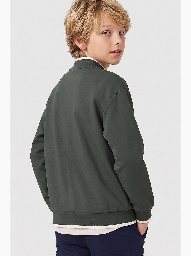 Infantil sweatshirt com fecho e gola redonda tommy Verde escuro - Kiabi