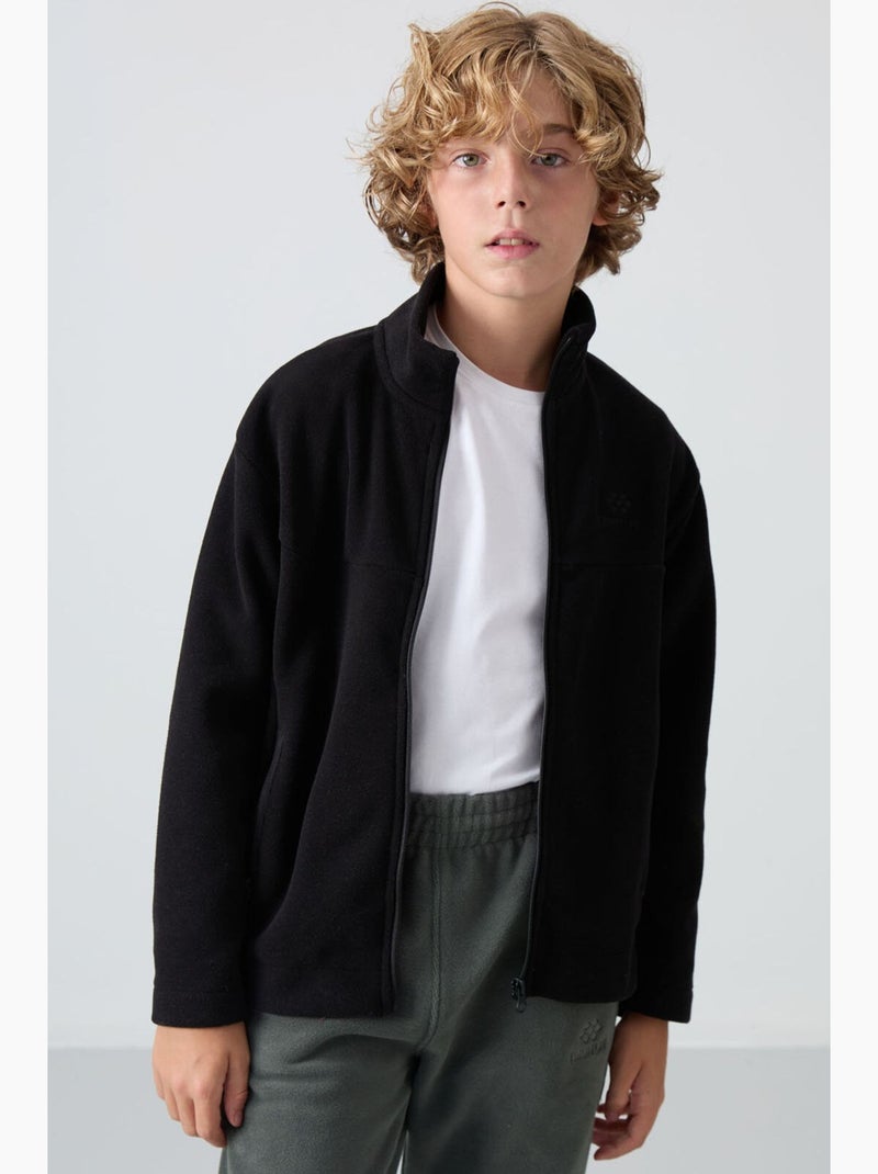 Infantil sweatshirt com gola com fecho tommy Cinza-preto - Kiabi