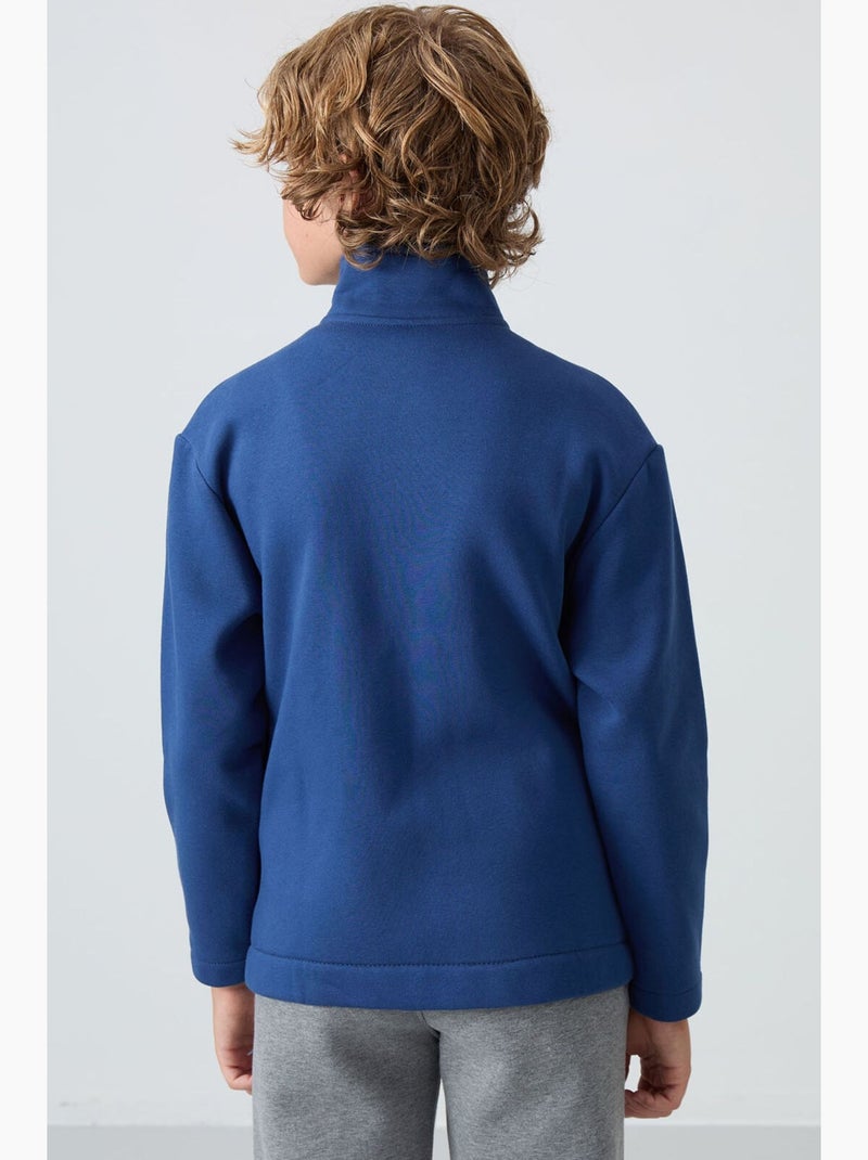 Infantil sweatshirt com gola zíper e bolso tommy Azul - Kiabi