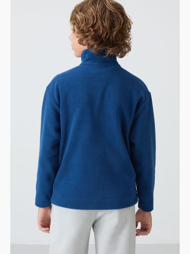Infantil sweatshirt meia abertura bordada tommy Azul - Kiabi