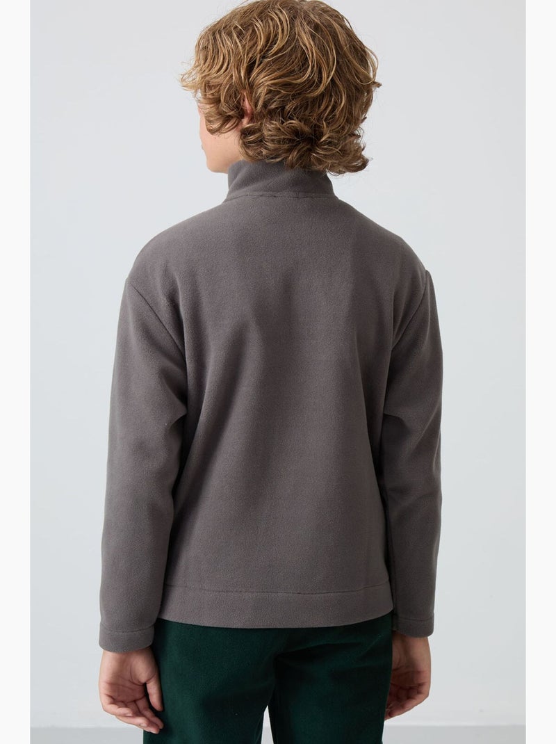 Infantil sweatshirt meia abertura bordada tommy Cinza-preto - Kiabi