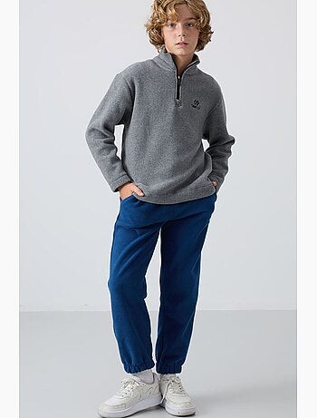 Infantil sweatshirt meia abertura bordada tommy