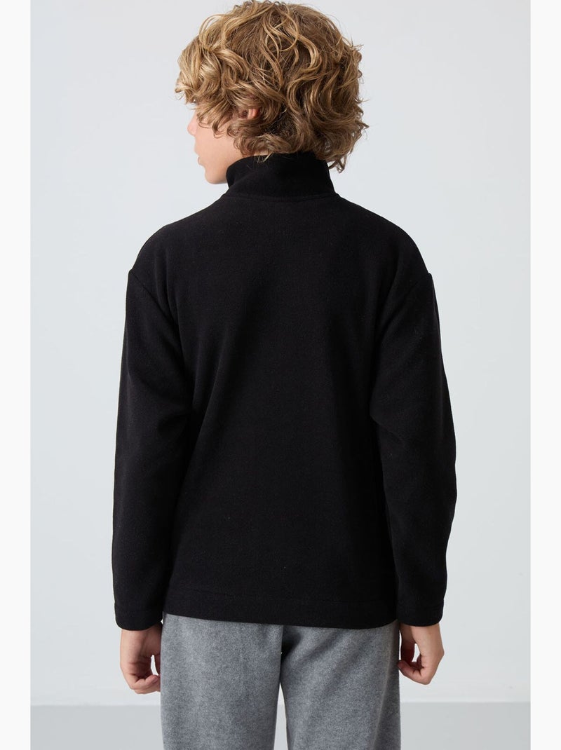Infantil sweatshirt meia abertura bordada tommy Preto - Kiabi