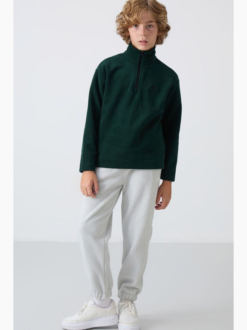 Infantil sweatshirt meia abertura bordada tommy Verde escuro - Kiabi