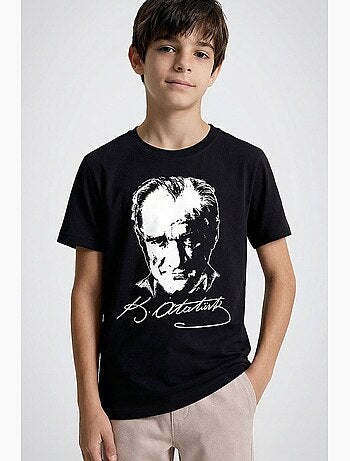 Infantil t-shirt gola redonda com texto tommy