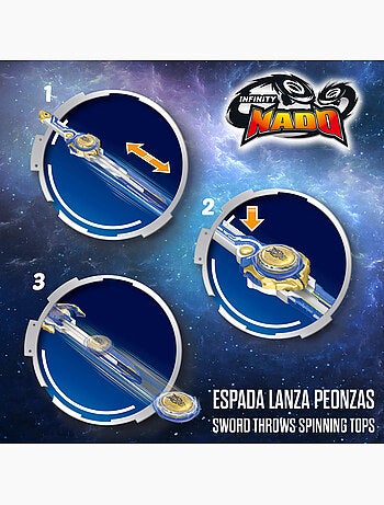 Infinity nado pião com lançador de espadas pacote de dragão fury wave