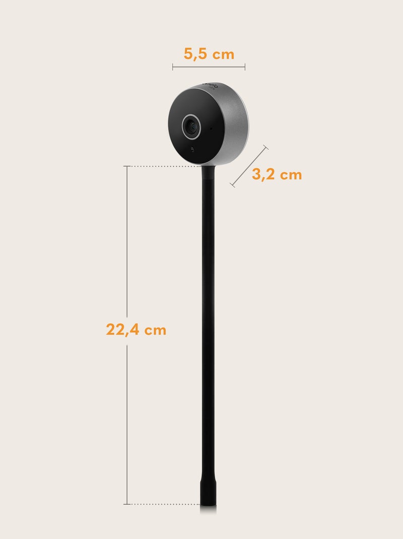 Intercomunicador para bebé LIONELO Babyline Smart – HD – Wi-Fi – Comunicação bidirecional Preto - Kiabi