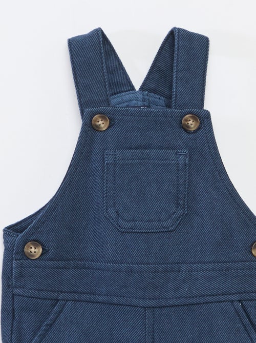 Jardineira comprida em sarja com bolso no peito - Kiabi