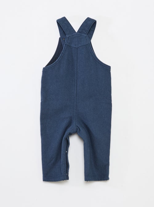 Jardineira comprida em sarja com bolso no peito - Kiabi