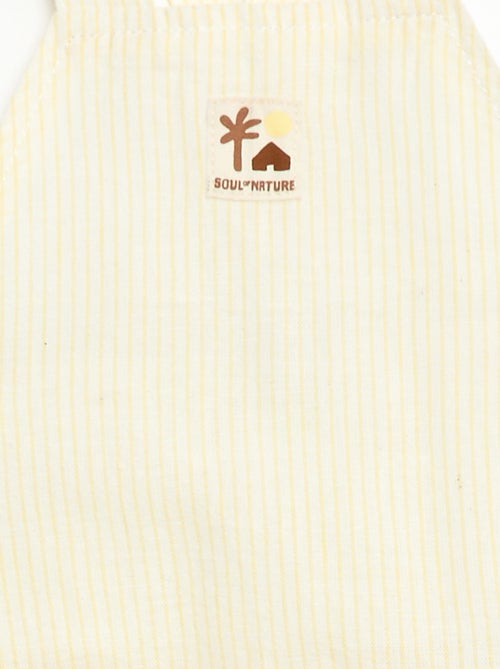 Jardineira curta em algodão e linho - Kiabi