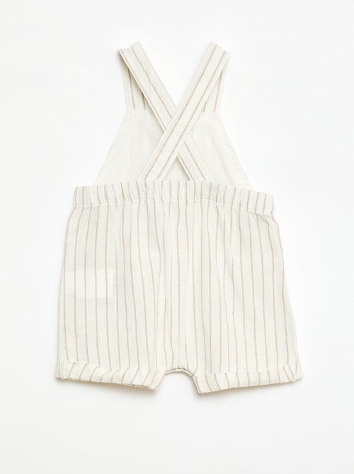 Jardineira curta em algodão e linho - Kiabi