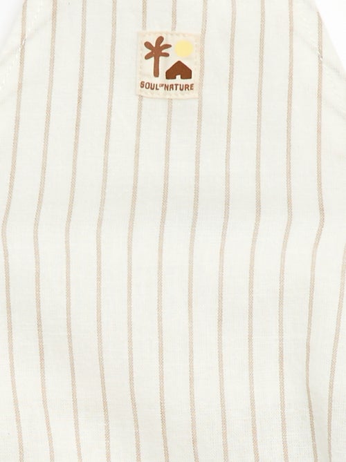 Jardineira curta em algodão e linho - Kiabi