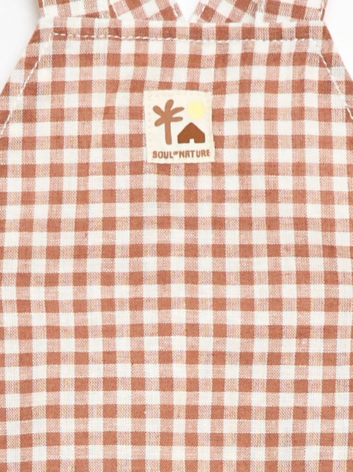 Jardineira curta em algodão e linho - Kiabi