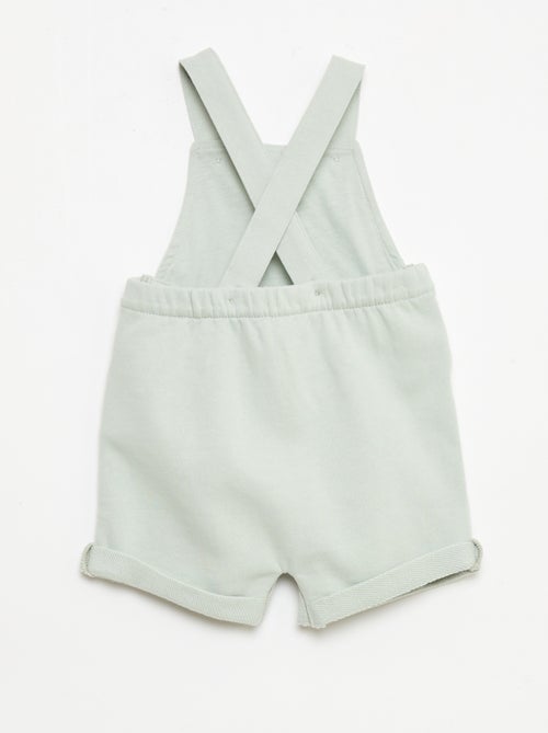 Jardineira curta french terry com alças em algodão - Kiabi