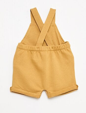 Jardineira curta french terry com alças em algodão