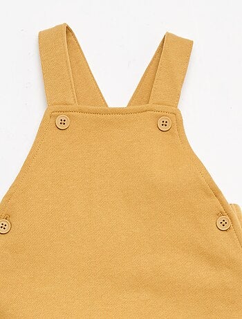 Jardineira curta french terry com alças em algodão