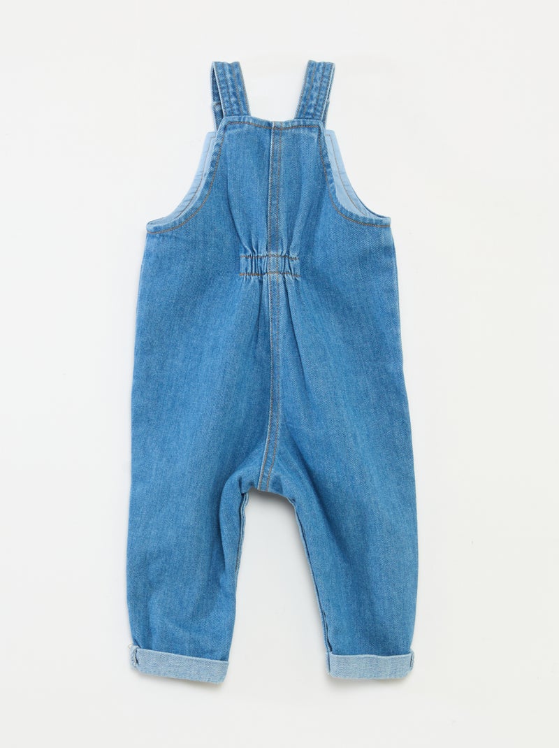 Jardineira de ganga baloné em algodão Azul - Kiabi