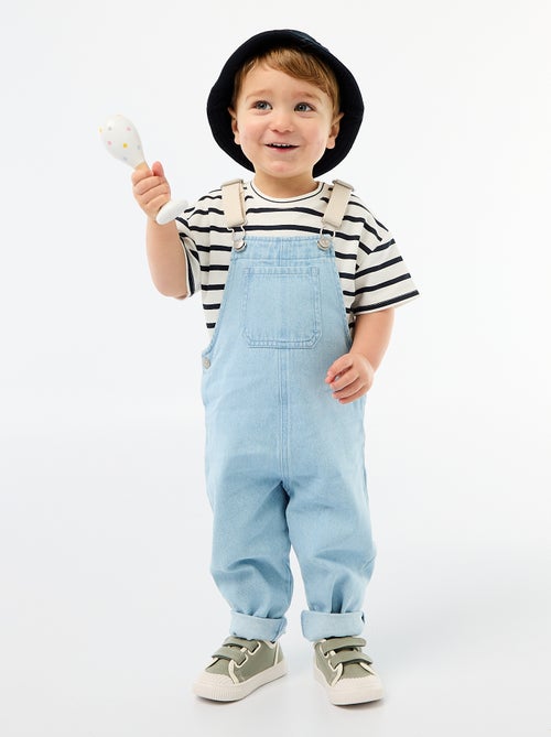 Jardineira de ganga com bolso aplicado - Kiabi