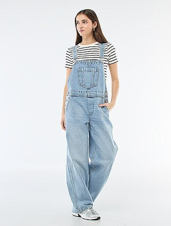 Jardineira de ganga reta