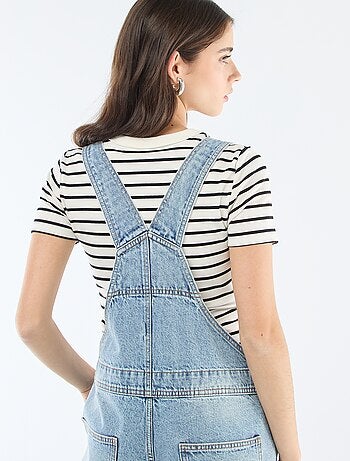 Jardineira de ganga reta