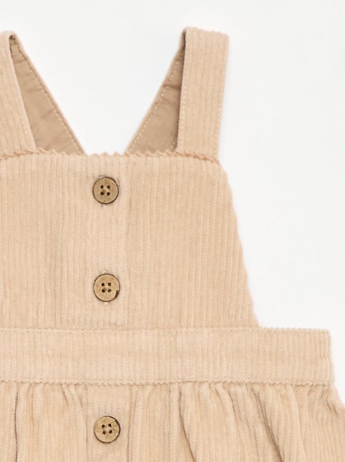 Jardineira de Veludo com Alças - Kiabi