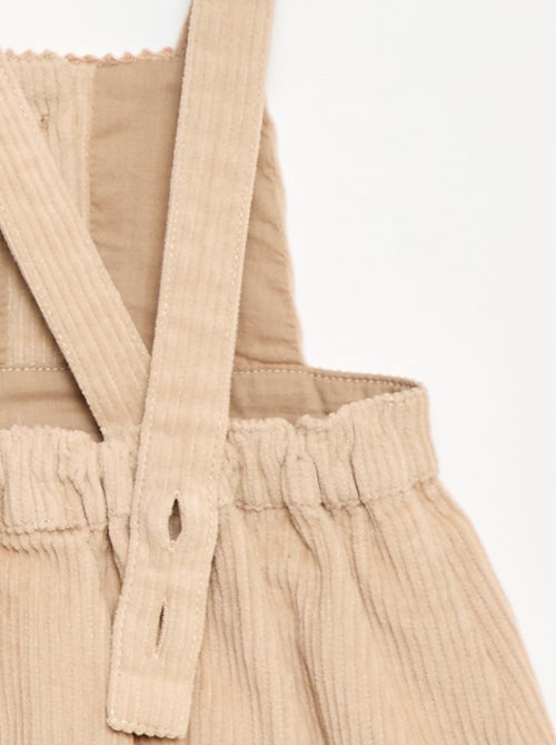 Jardineira de Veludo com Alças - Kiabi