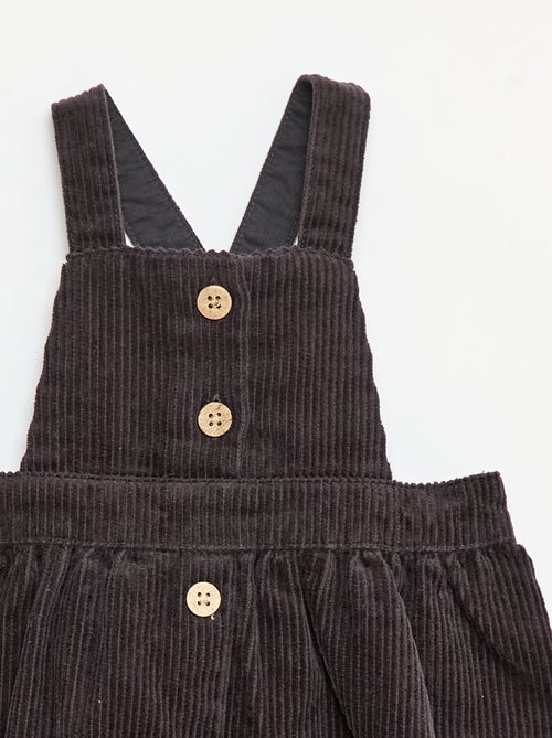 Jardineira de Veludo com Alças - Kiabi