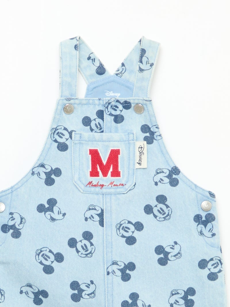 Jardineira em denim estampado 'Disney' Azul - Kiabi
