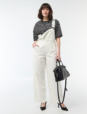 Jardineira em ganga com bolso frontal