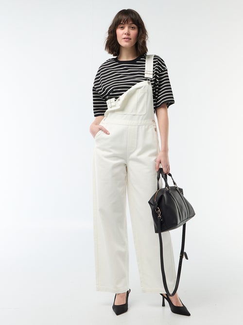 Jardineira em ganga com bolso frontal - Kiabi