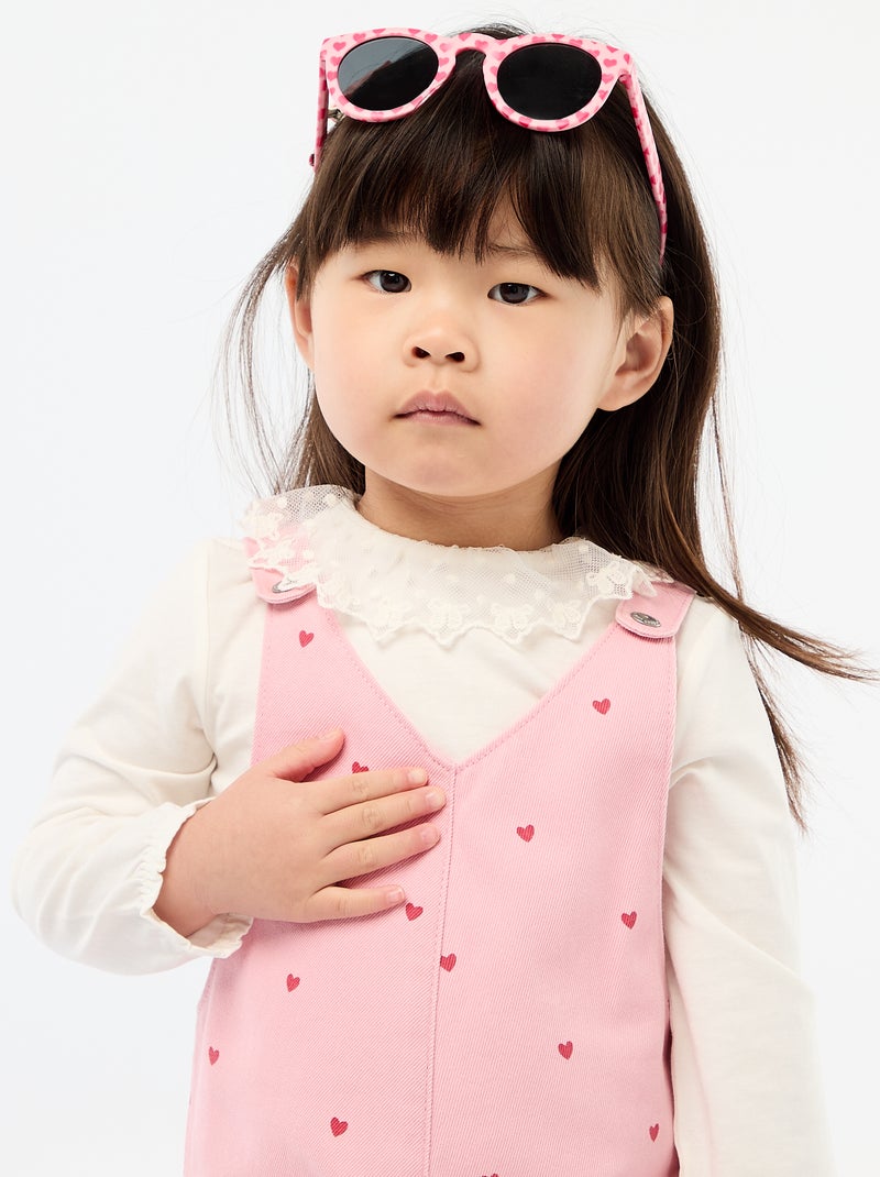 Jardineira em sarja Rosa - Kiabi