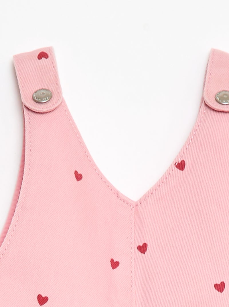 Jardineira em sarja Rosa - Kiabi