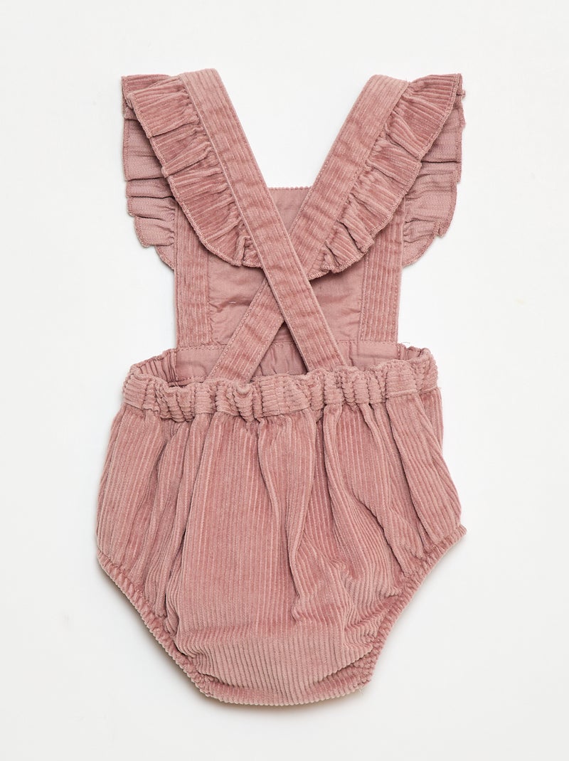 Jardineira em veludo cotelê Rosa - Kiabi