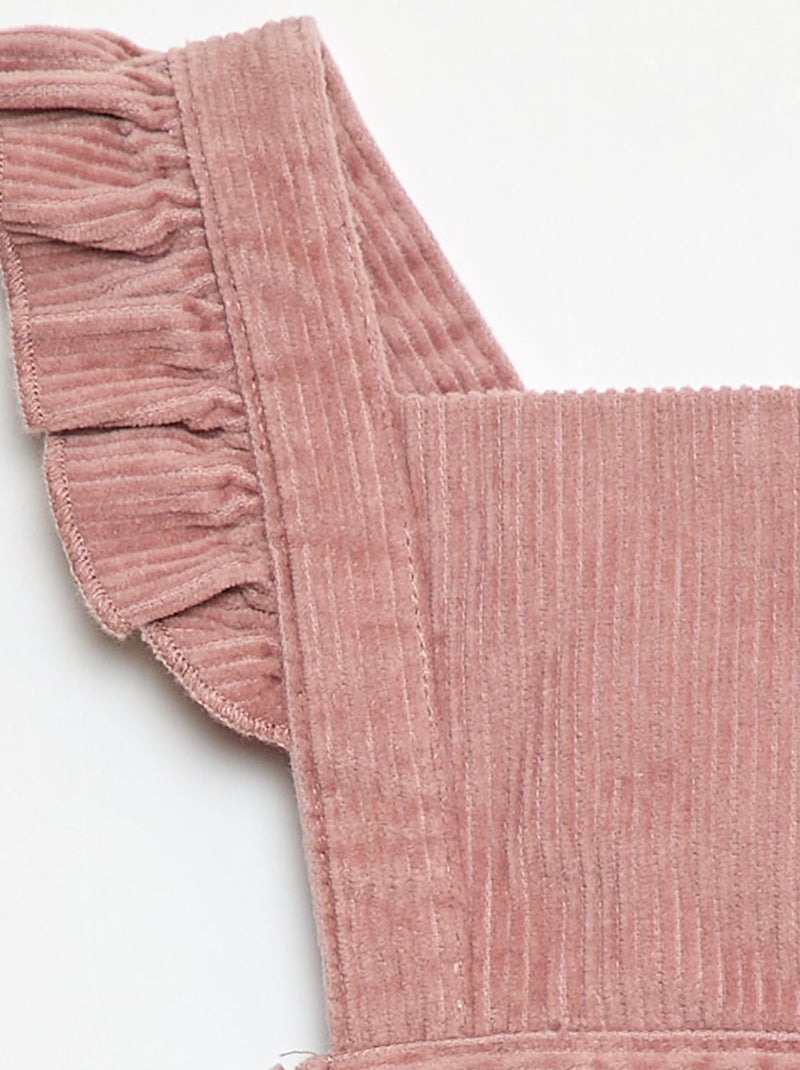 Jardineira em veludo cotelê Rosa - Kiabi