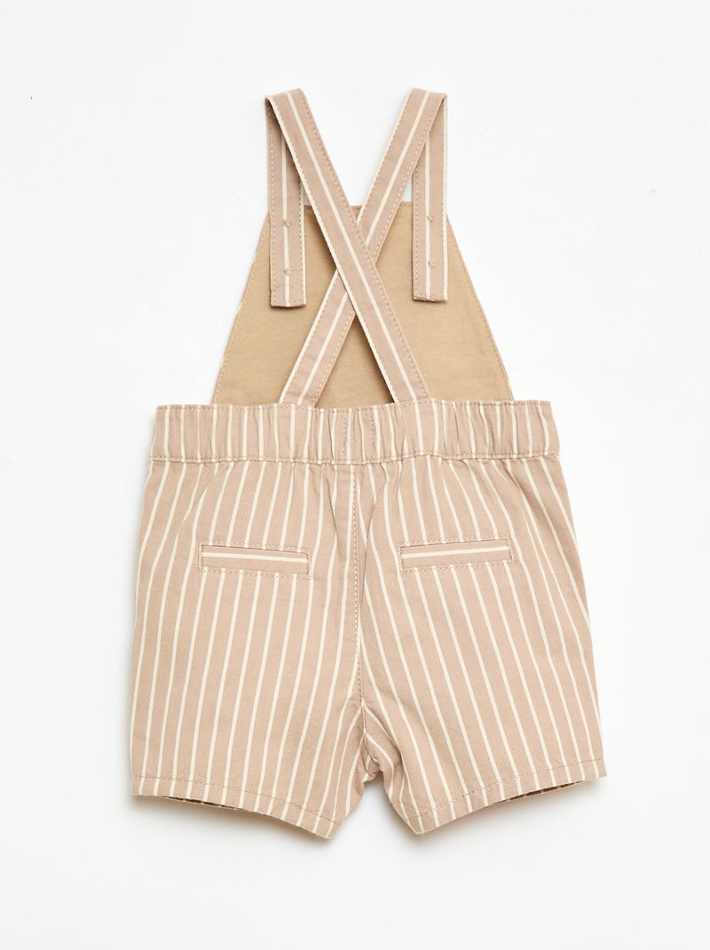 Jardineira leve com alças ajustáveis Bege - Kiabi