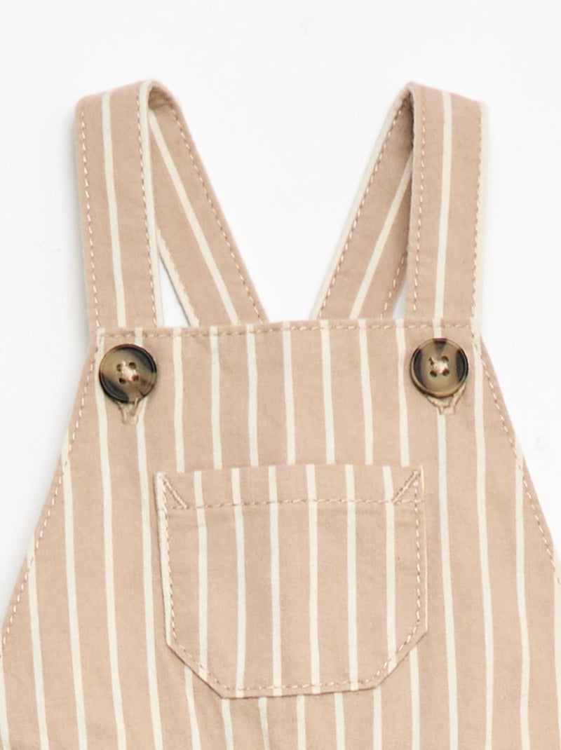 Jardineira leve com alças ajustáveis Bege - Kiabi