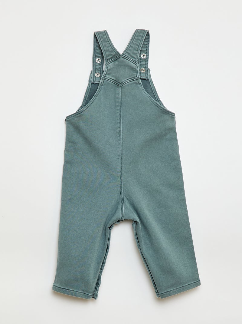 Jardineira lisa com alças ajustáveis Azul - Kiabi