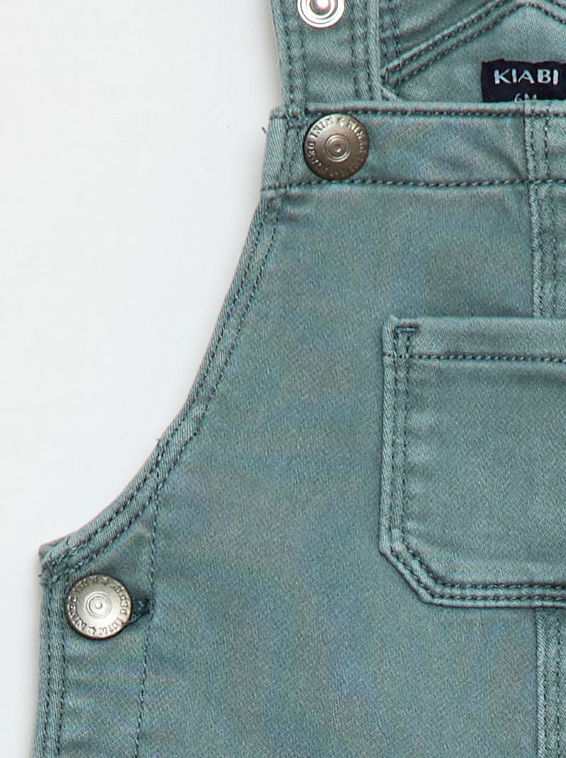 Jardineira lisa com alças ajustáveis Azul - Kiabi