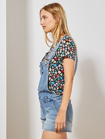 Jardineiras-calção de ganga - Kiabi