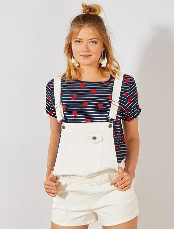 Jardineiras-calção de ganga - Kiabi