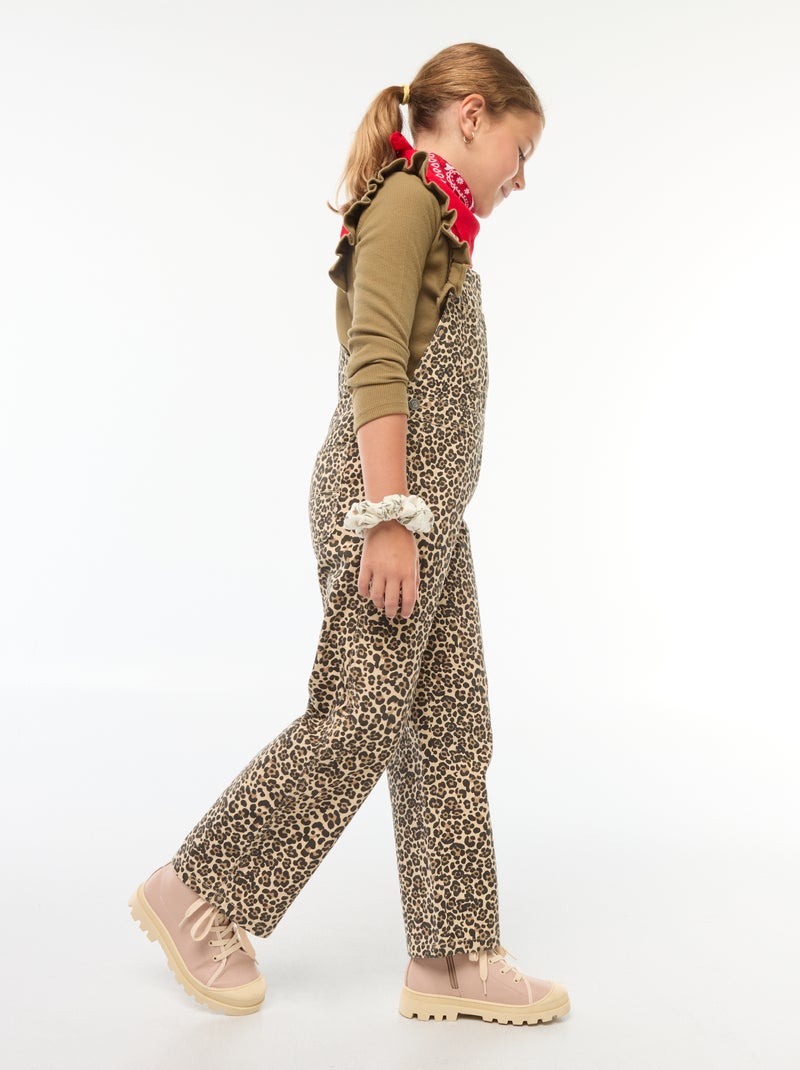 Jardineiras calças leopardo Bege - Kiabi