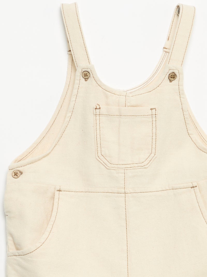 Jardineiras com bolsos Branco - Kiabi