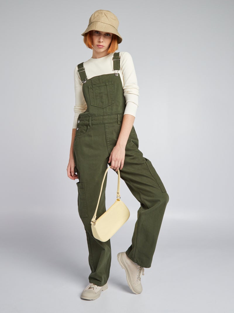 Jardineiras com bolsos com aba VERDE - Kiabi