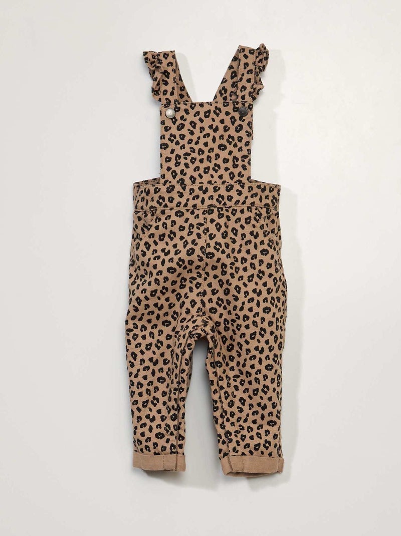 Jardineiras compridas de ganga leopardo BEGE - Kiabi
