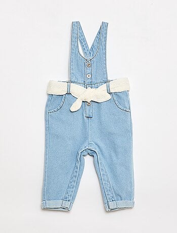 Jardineiras compridas em ganga